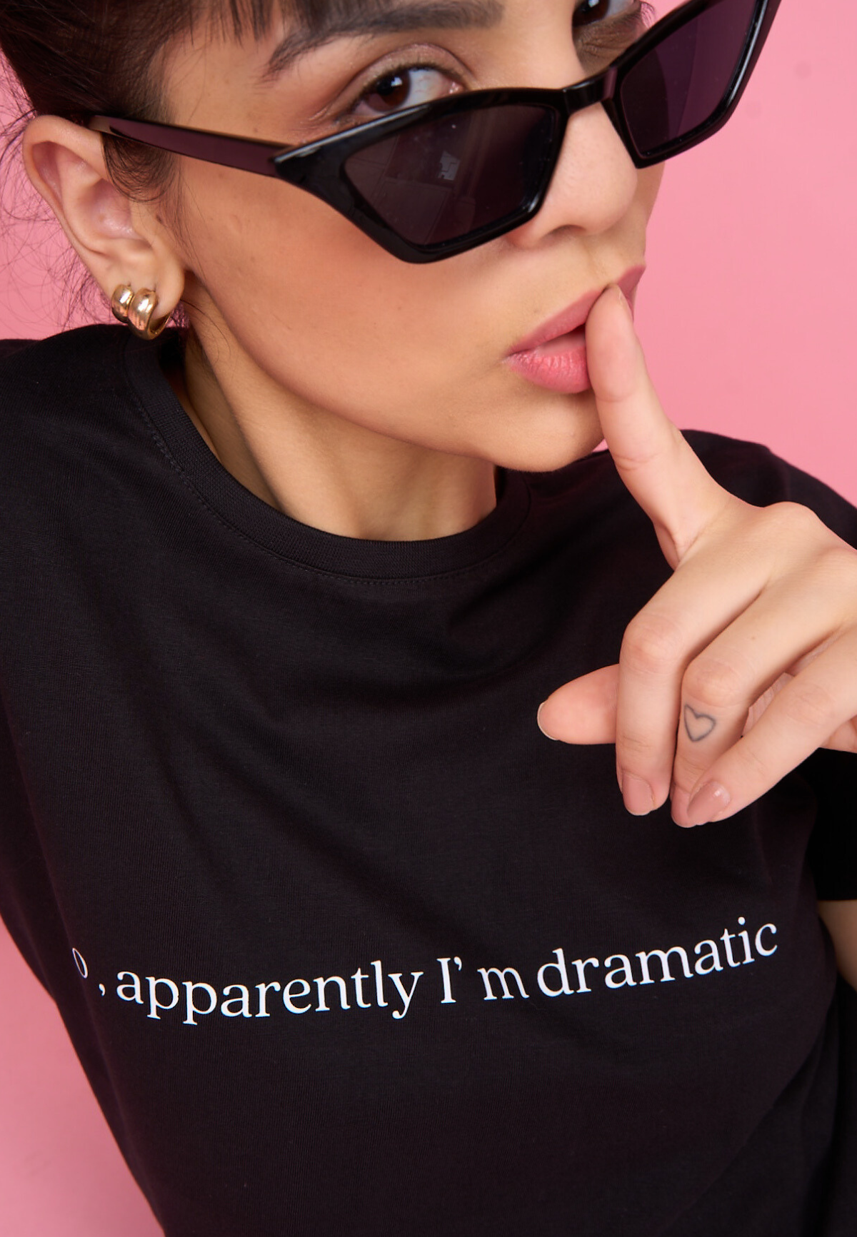 Black Printed "Dramatic" T-Shirt
