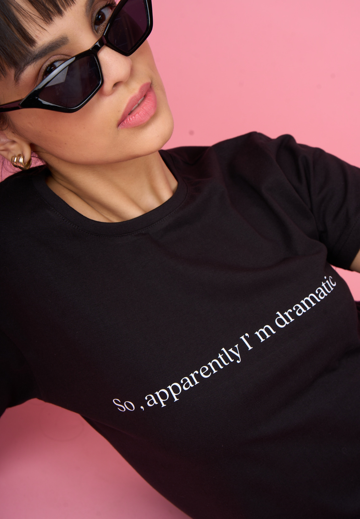 Black Printed "Dramatic" T-Shirt