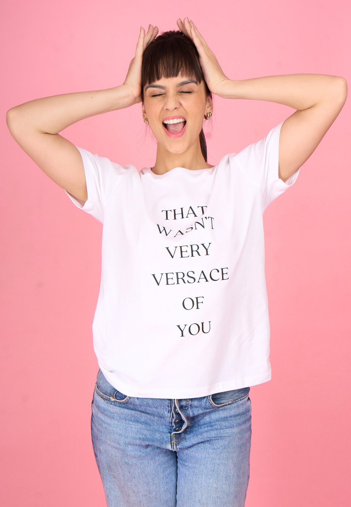 White Printed Text T-Shirt