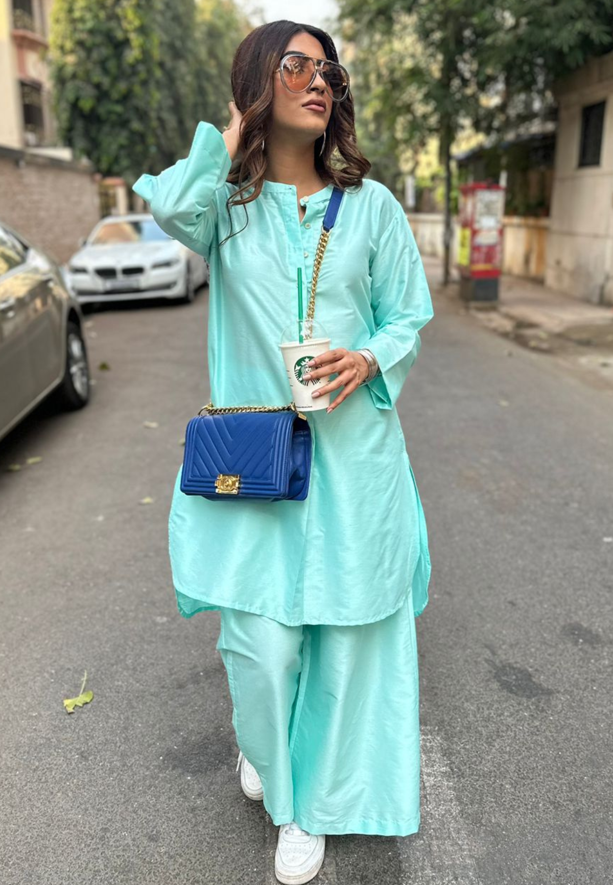 Blue Cotton Co-ord Set
