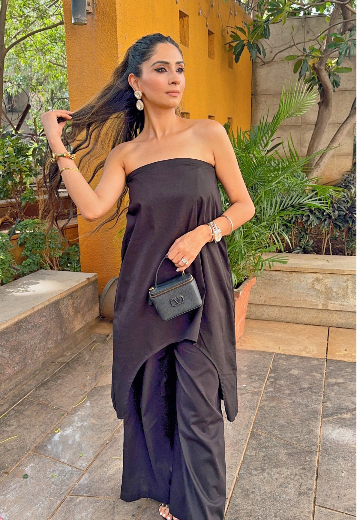 Black Cotton Tube Co-ord Set