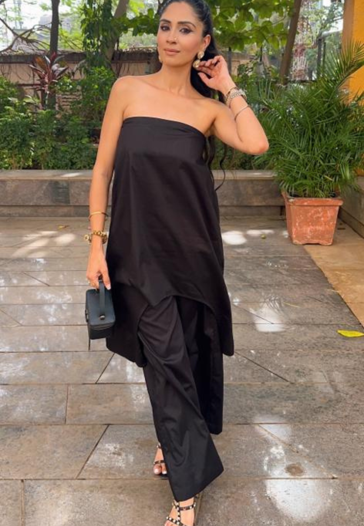 Black Cotton Tube Co-ord Set