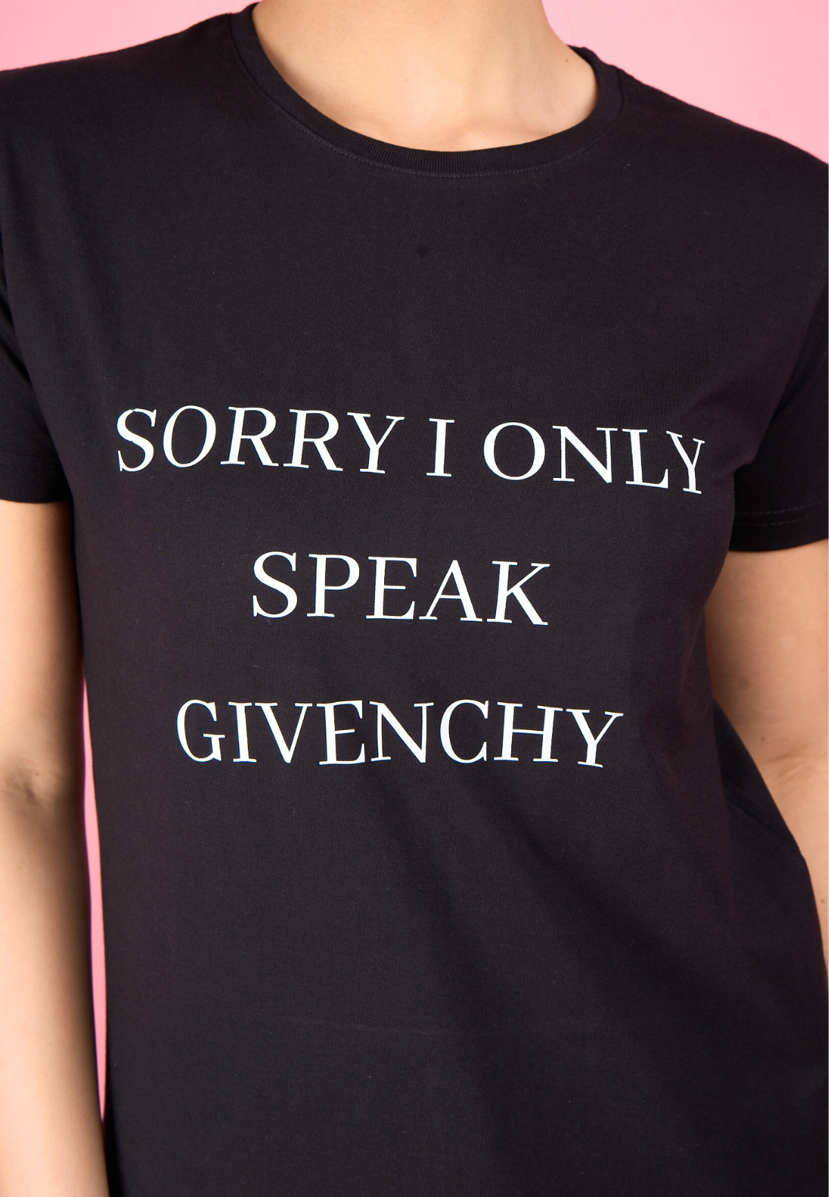 Black Printed Text T-Shirt