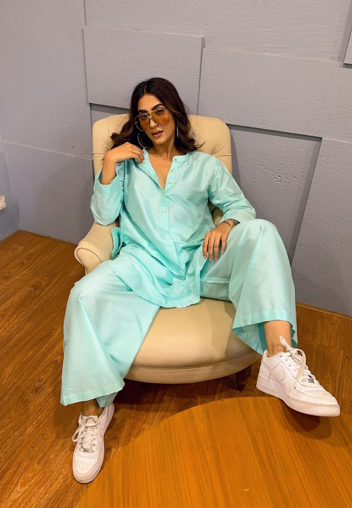 Blue Cotton Co-ord Set