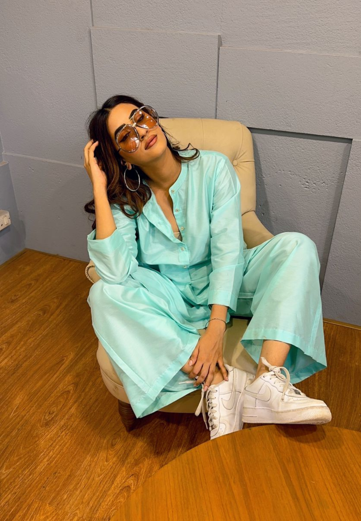 Blue Cotton Co-ord Set