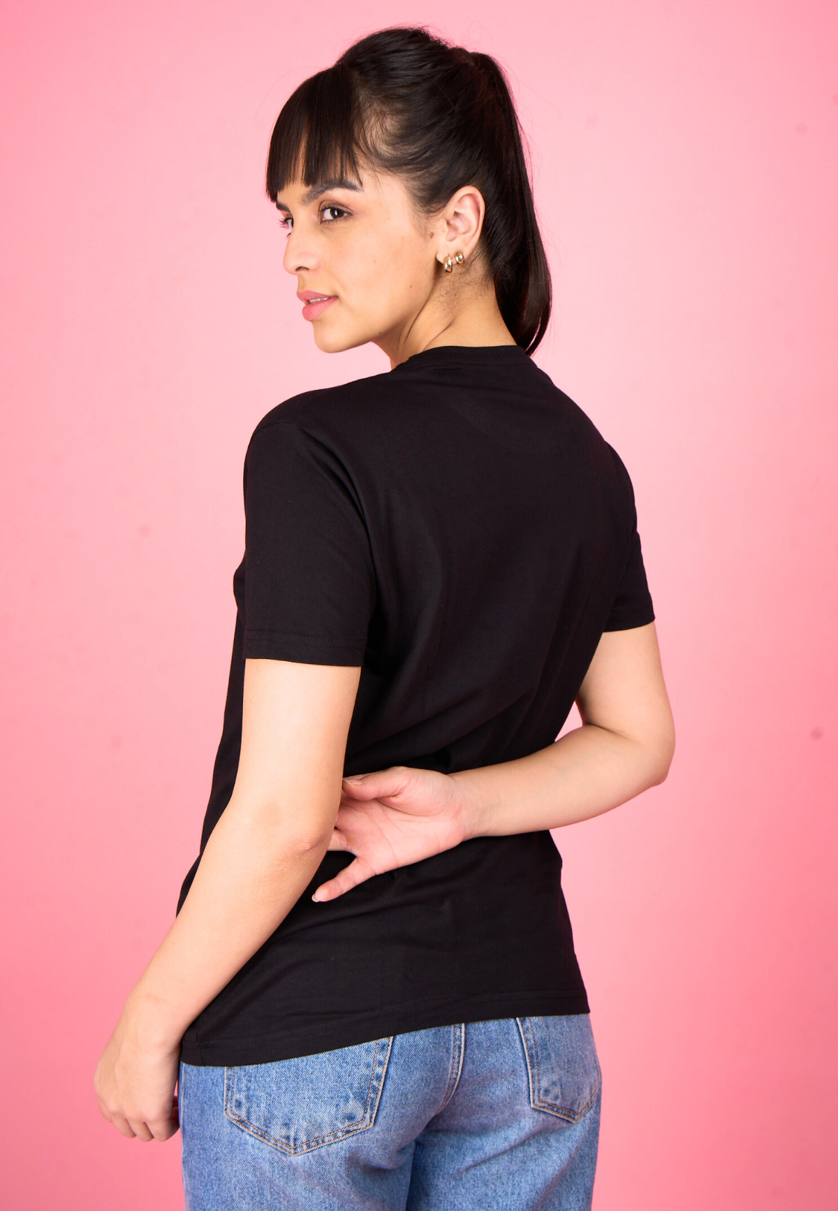 Black Printed "Happy" T-Shirt
