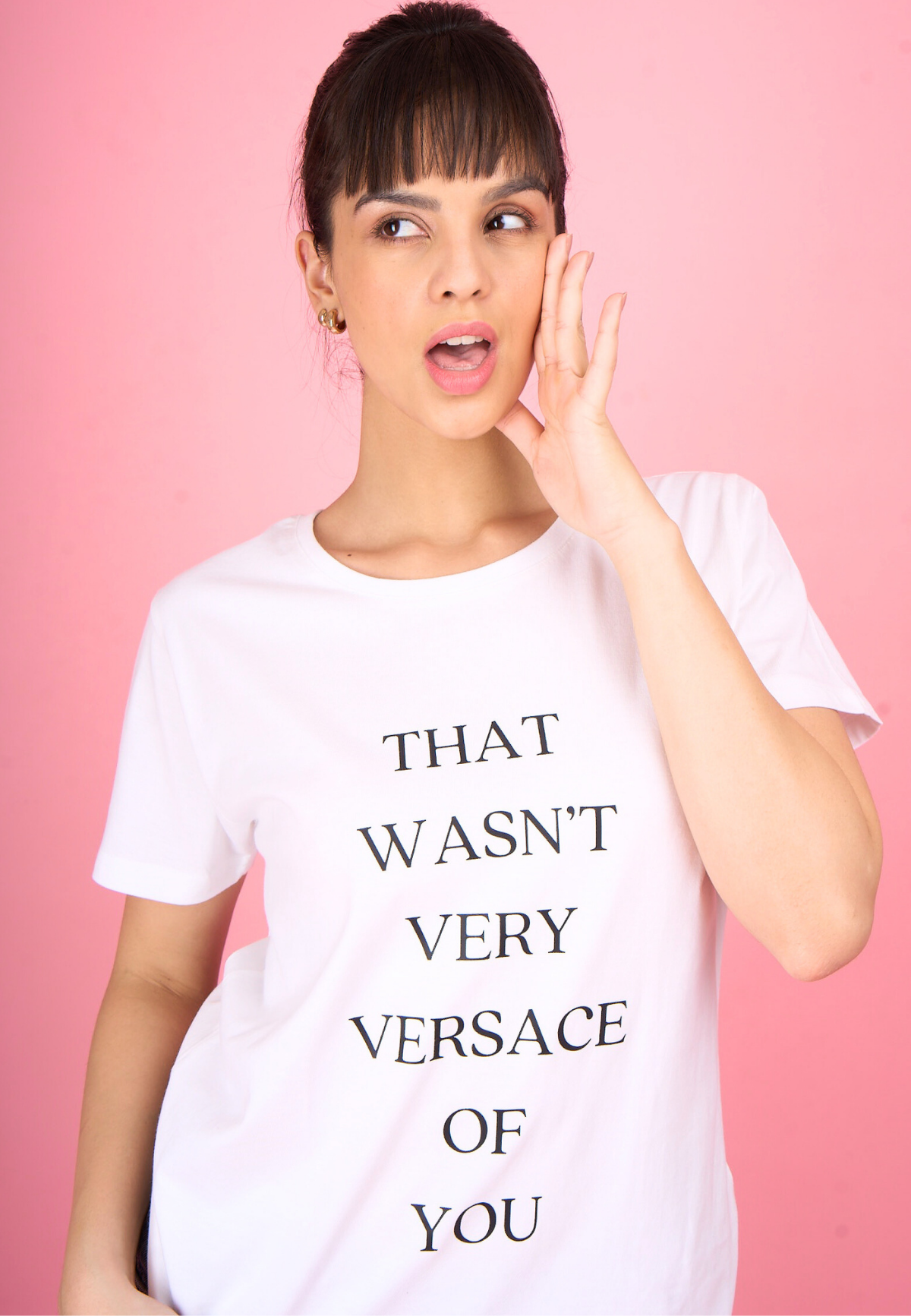 White Printed Text T-Shirt