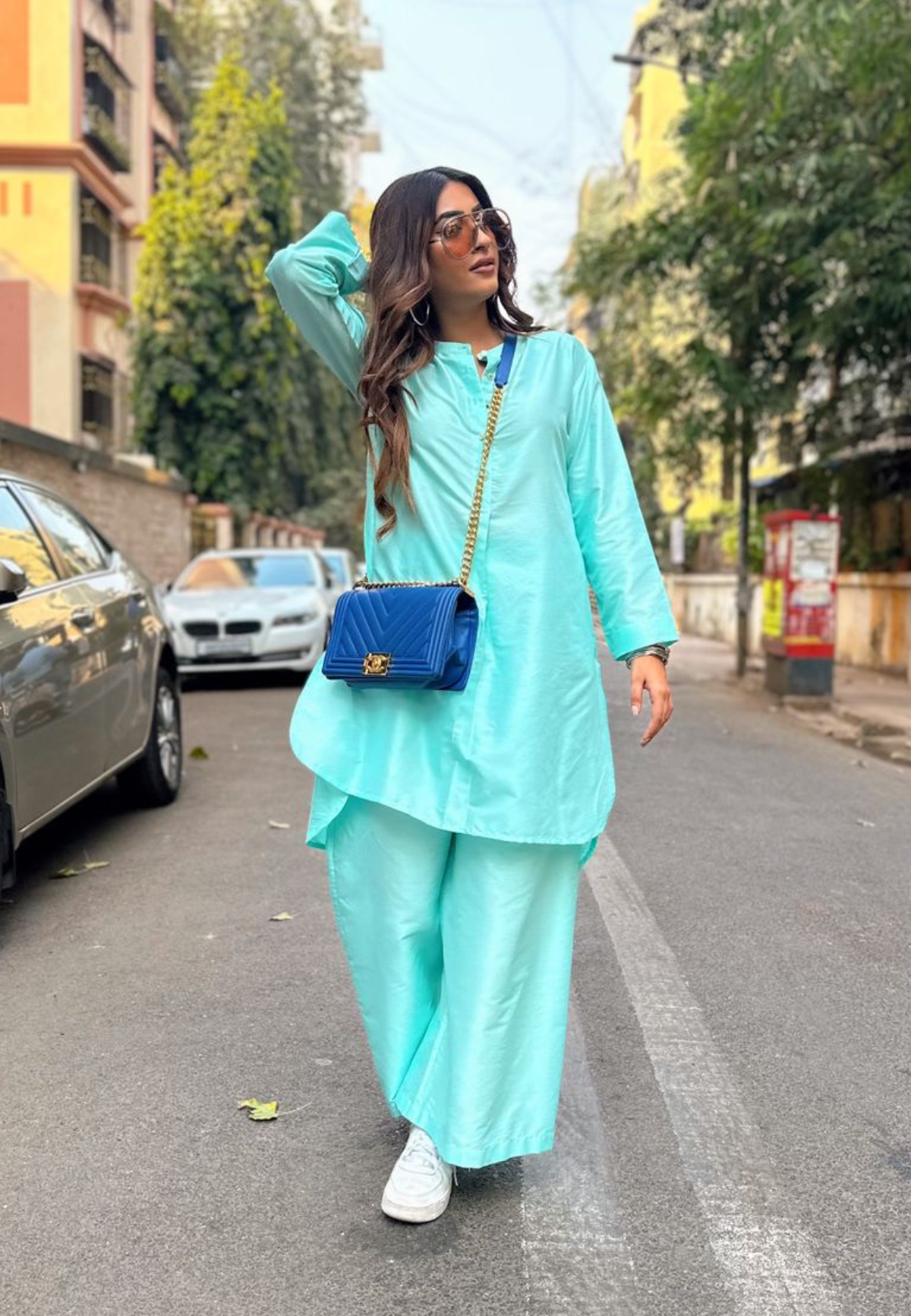 Blue Cotton Co-ord Set