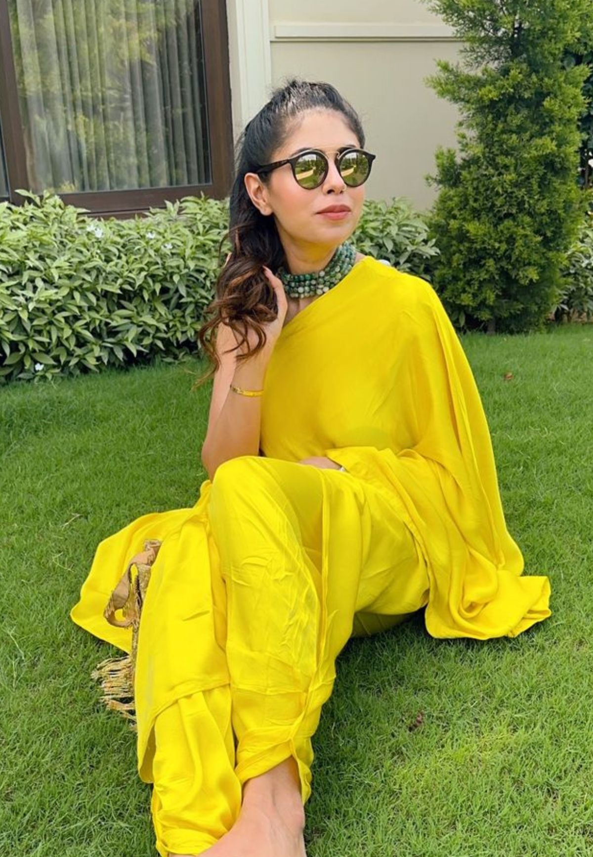 Yellow One Shoulder Co-ord Set