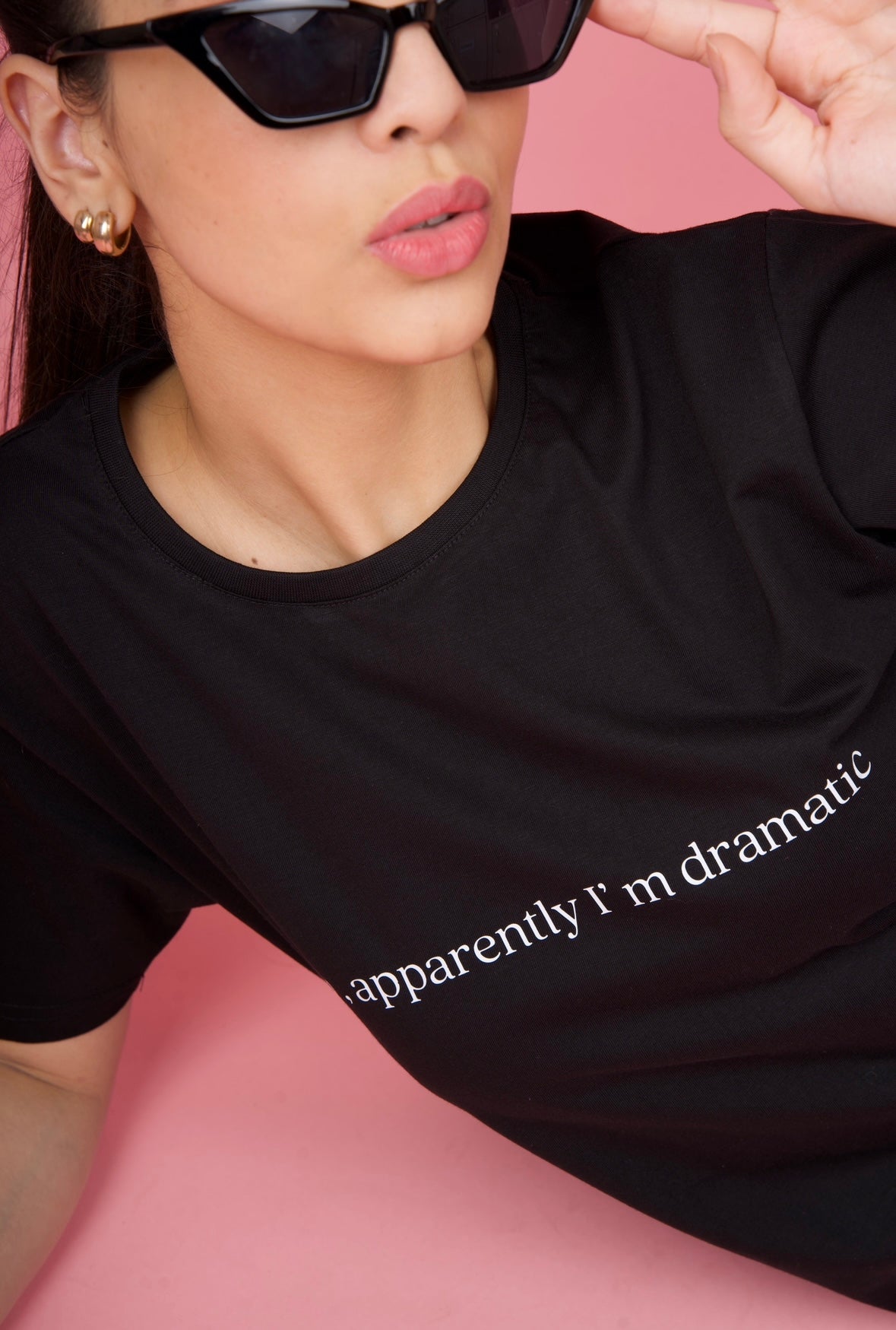 Black Printed "Dramatic" T-Shirt