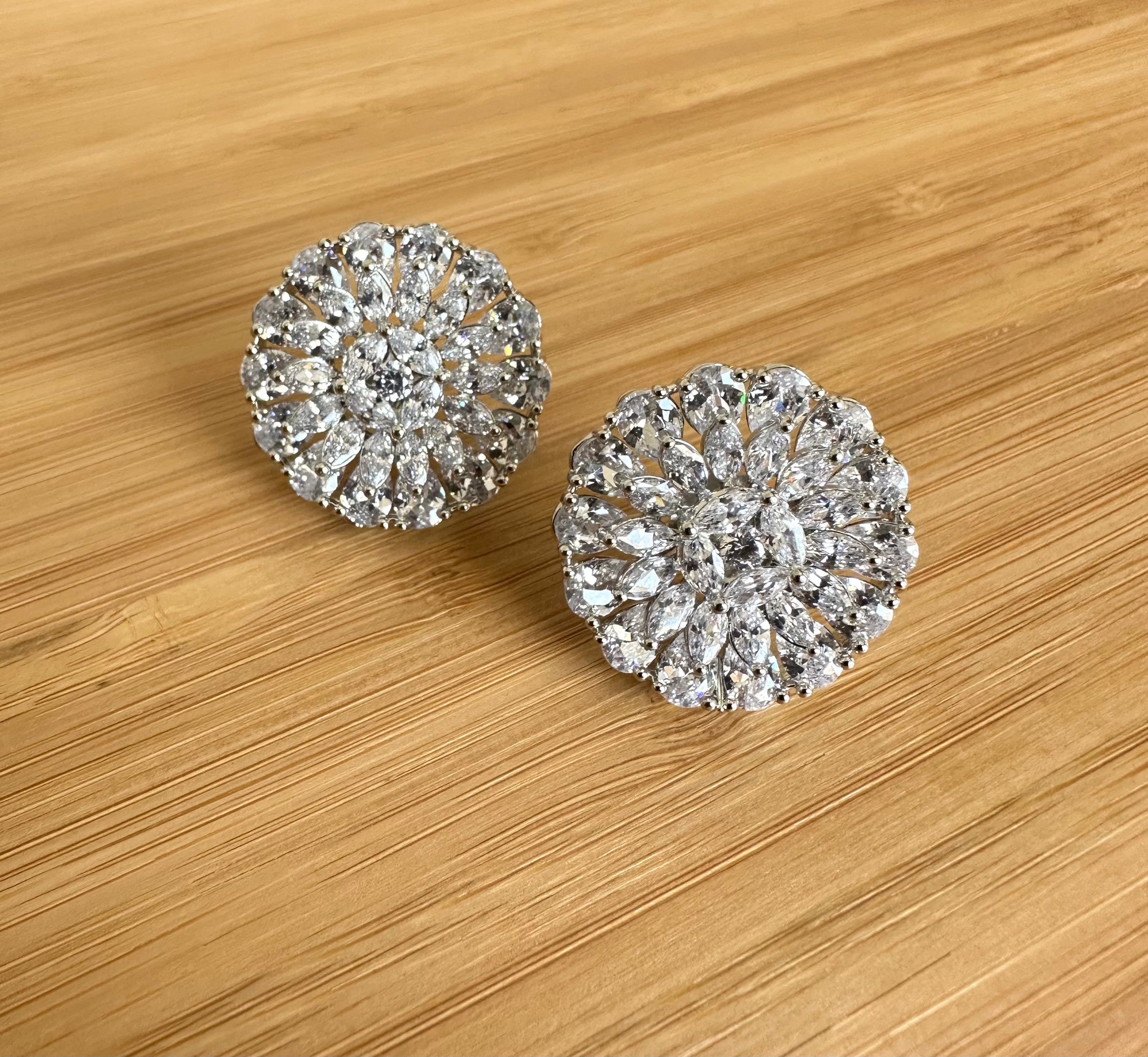 White diamond deals stud earrings