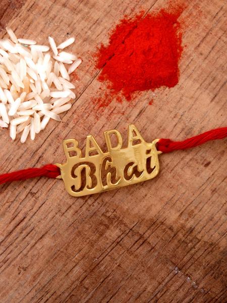 Gold Plated Rakhi - "Bada Bhai"