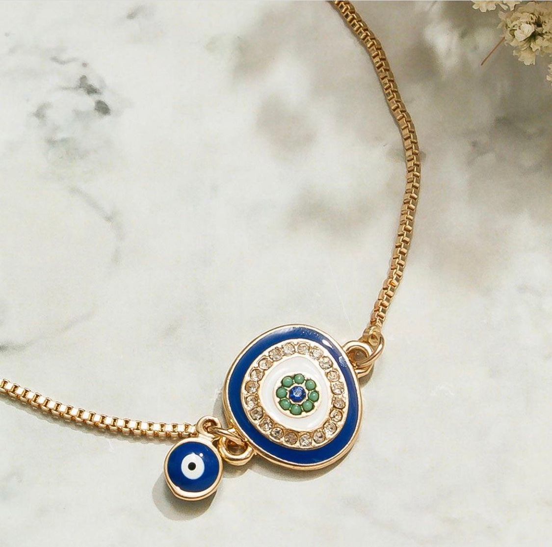 Ikasiya Blue Adjustable Evil Eye Bracelet
