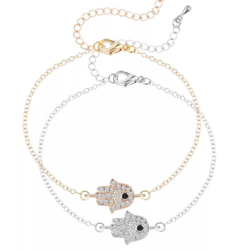Ikasiya Silver Hamza Adjustable Bracelet