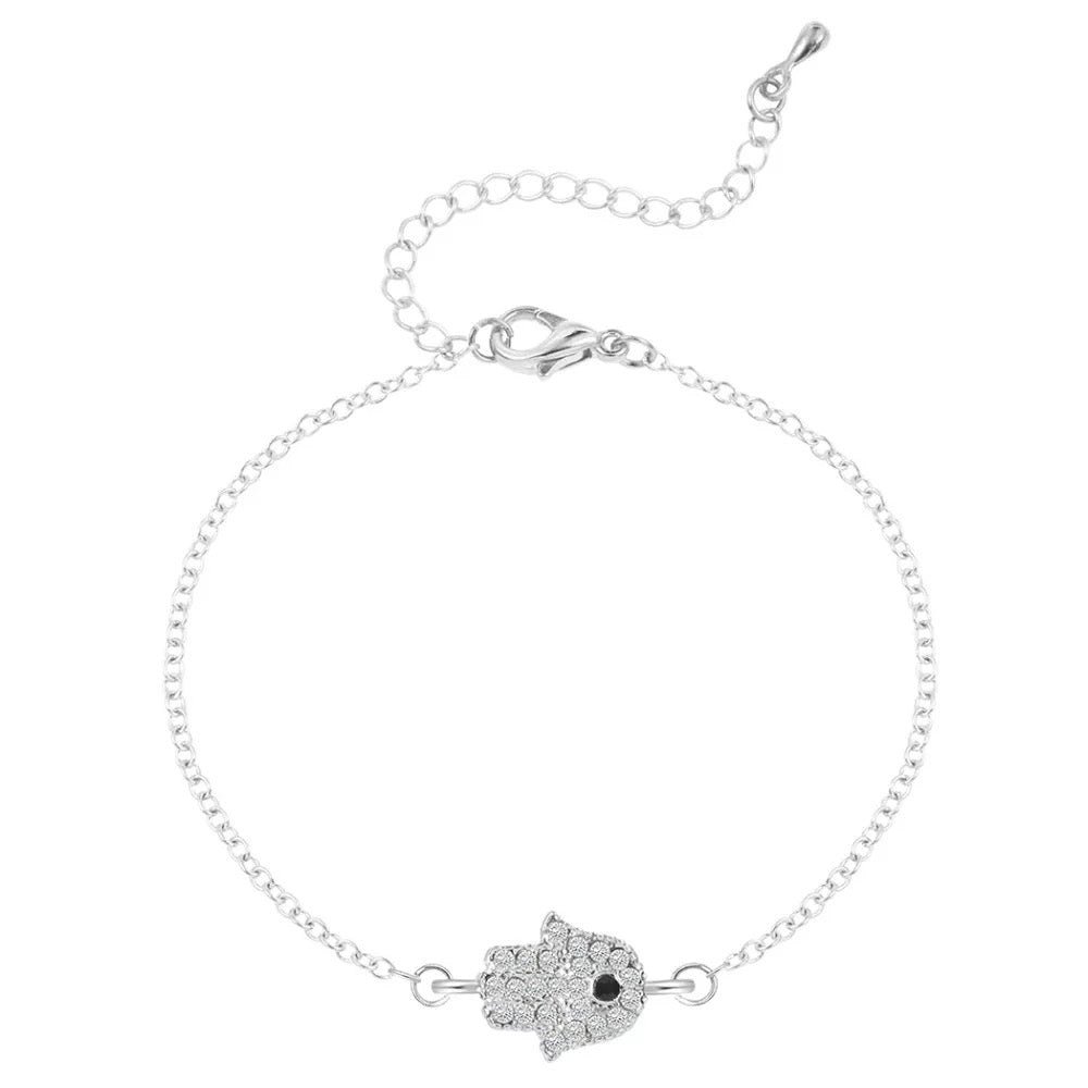 Ikasiya Silver Hamza Adjustable Bracelet