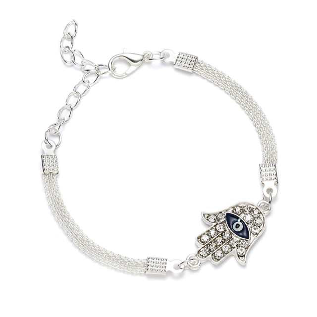 Ikasiya Silver Hamza Evil Eye Bracelet