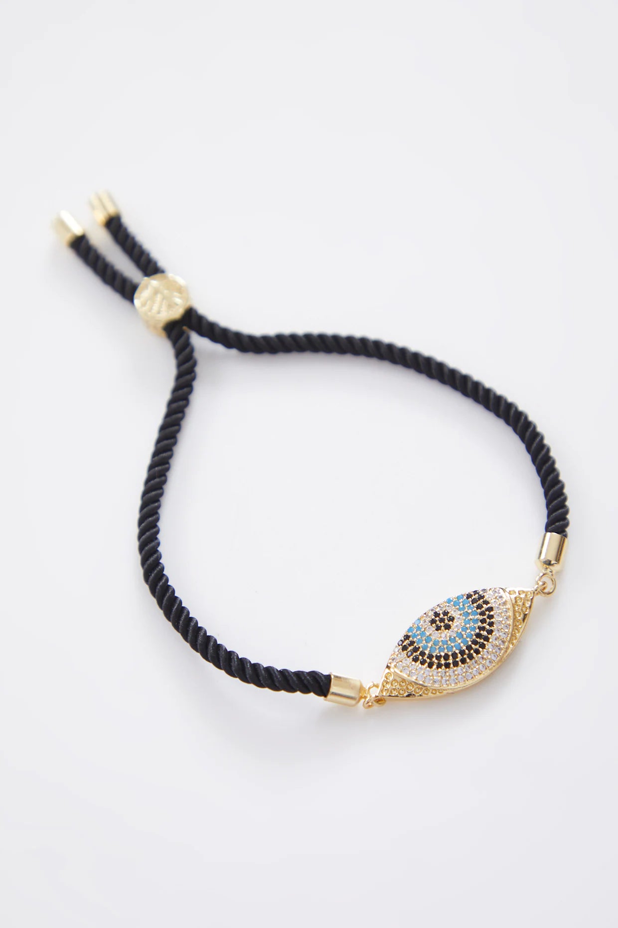 Crusted Gold Evil Eye Rakhi With Adjustable String