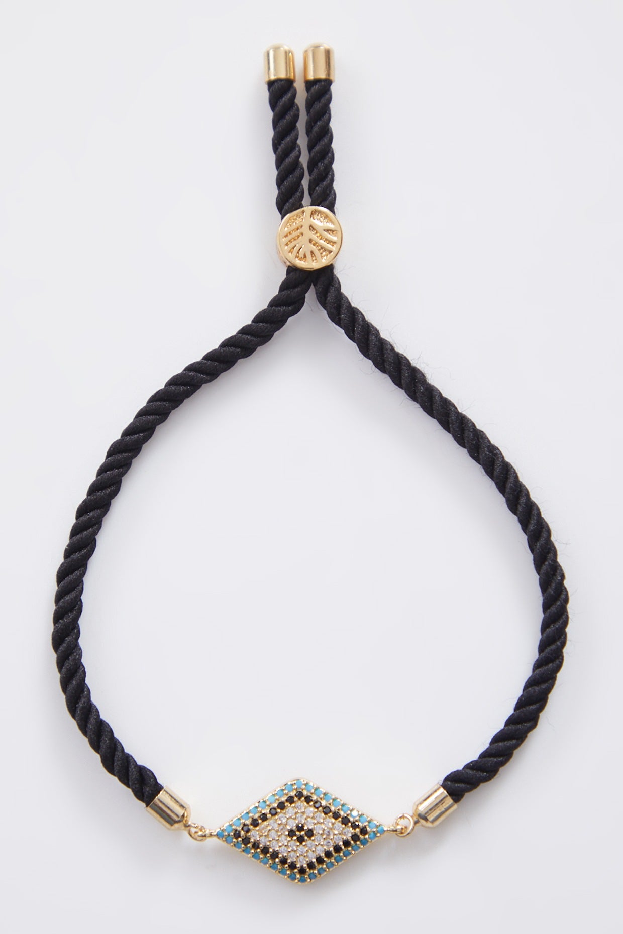 Diamond Gold Evil Eye Rakhi With Adjustable String
