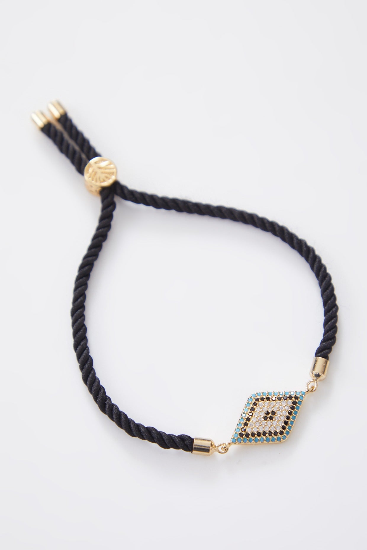 Diamond Gold Evil Eye Rakhi With Adjustable String