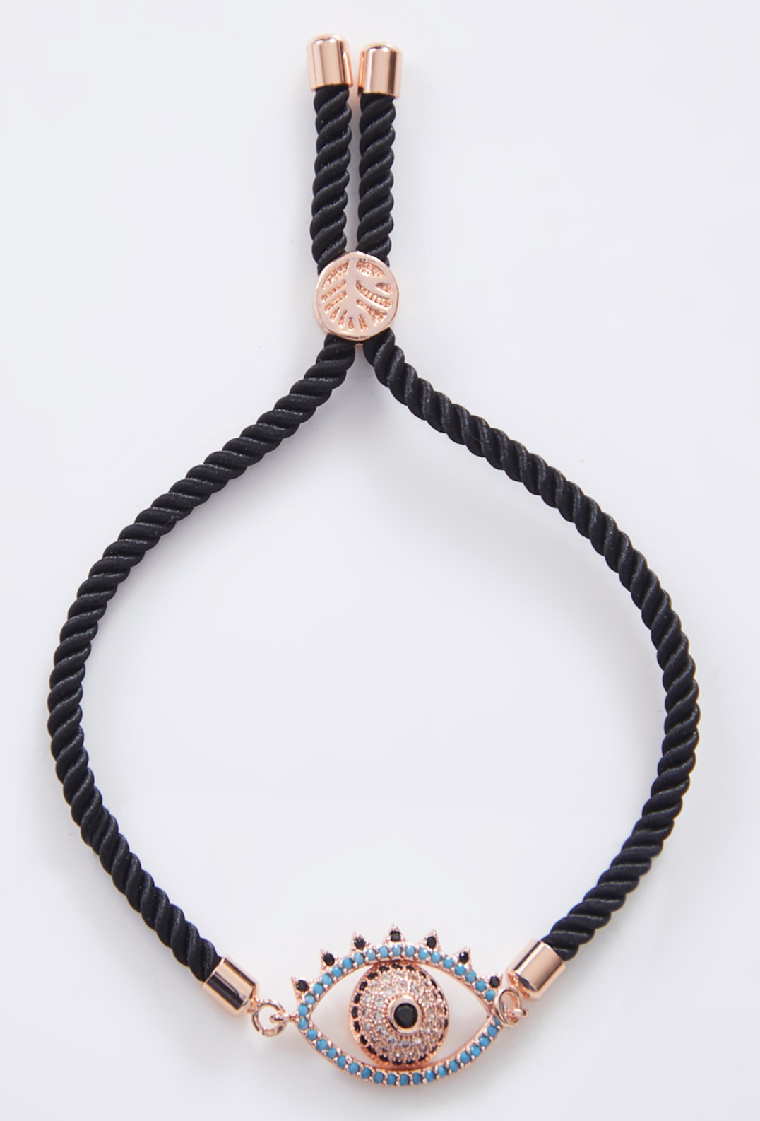 Rose Gold Classic Evil Eye Bracelet with Adjustable String