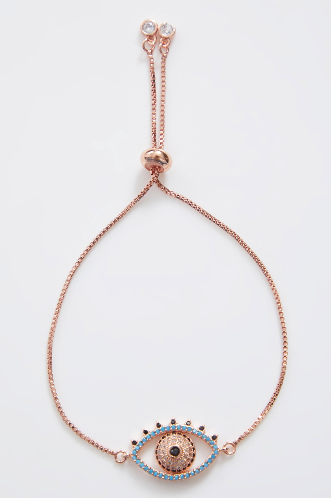 Rose Gold Classic Evil Eye Adjustable Bracelet
