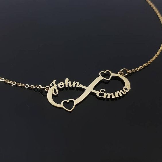 Infinity two sale name necklace