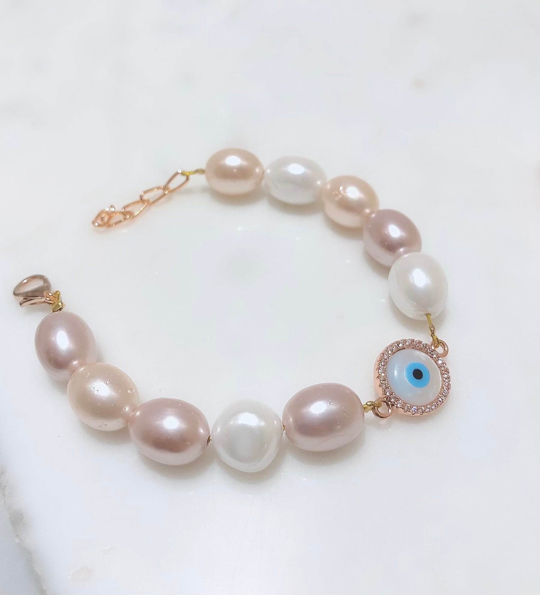 Pearl evil shop eye bracelet