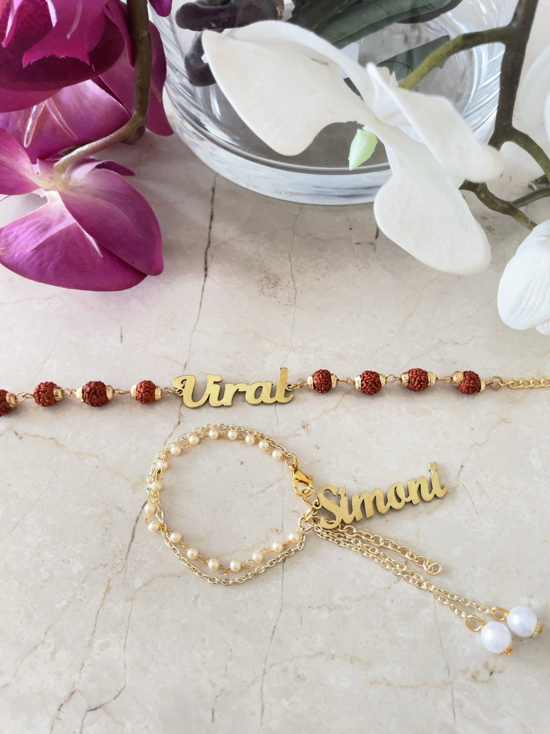 Personalised Lumba & Rudraksh Rakhi Set ( 2 products )