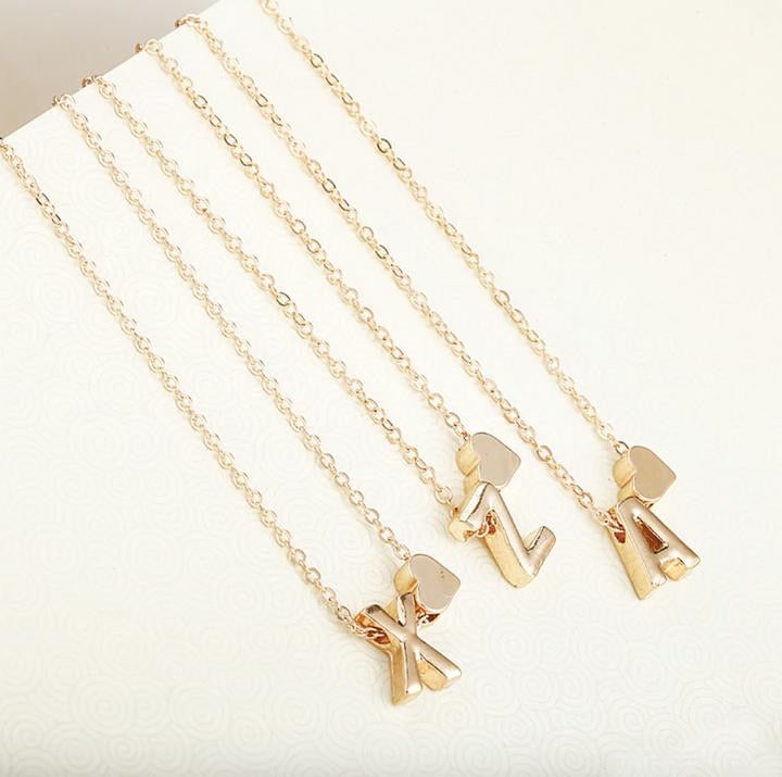 Dainty Heart Letter Necklace