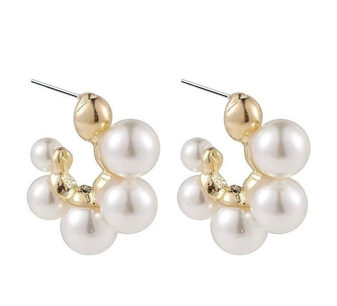 Ikasiya Baroque Pearl 18k Gold Plated Hoop Earrings