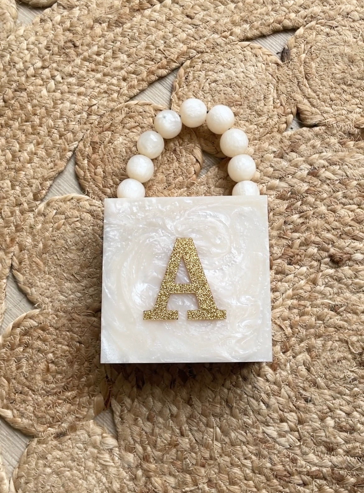 Personalised Alphabet Sparkling Gold Bag