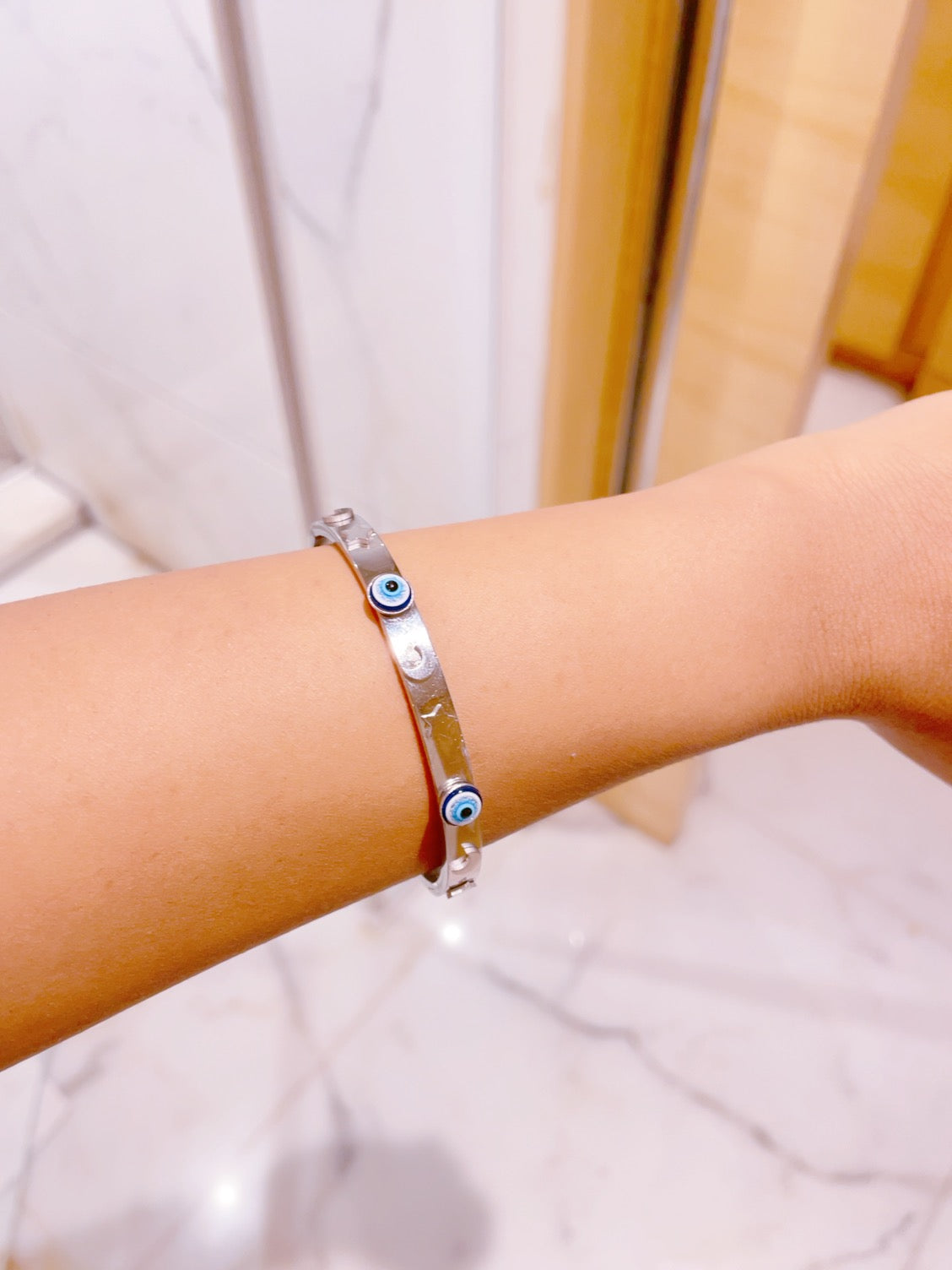 Silver Evil Eye Kada