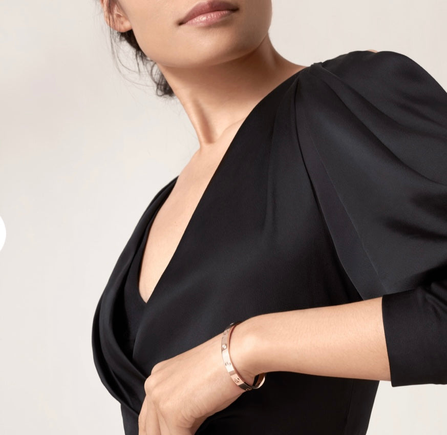 Rose Gold Love bracelet 18k Diamante Kada Bangle