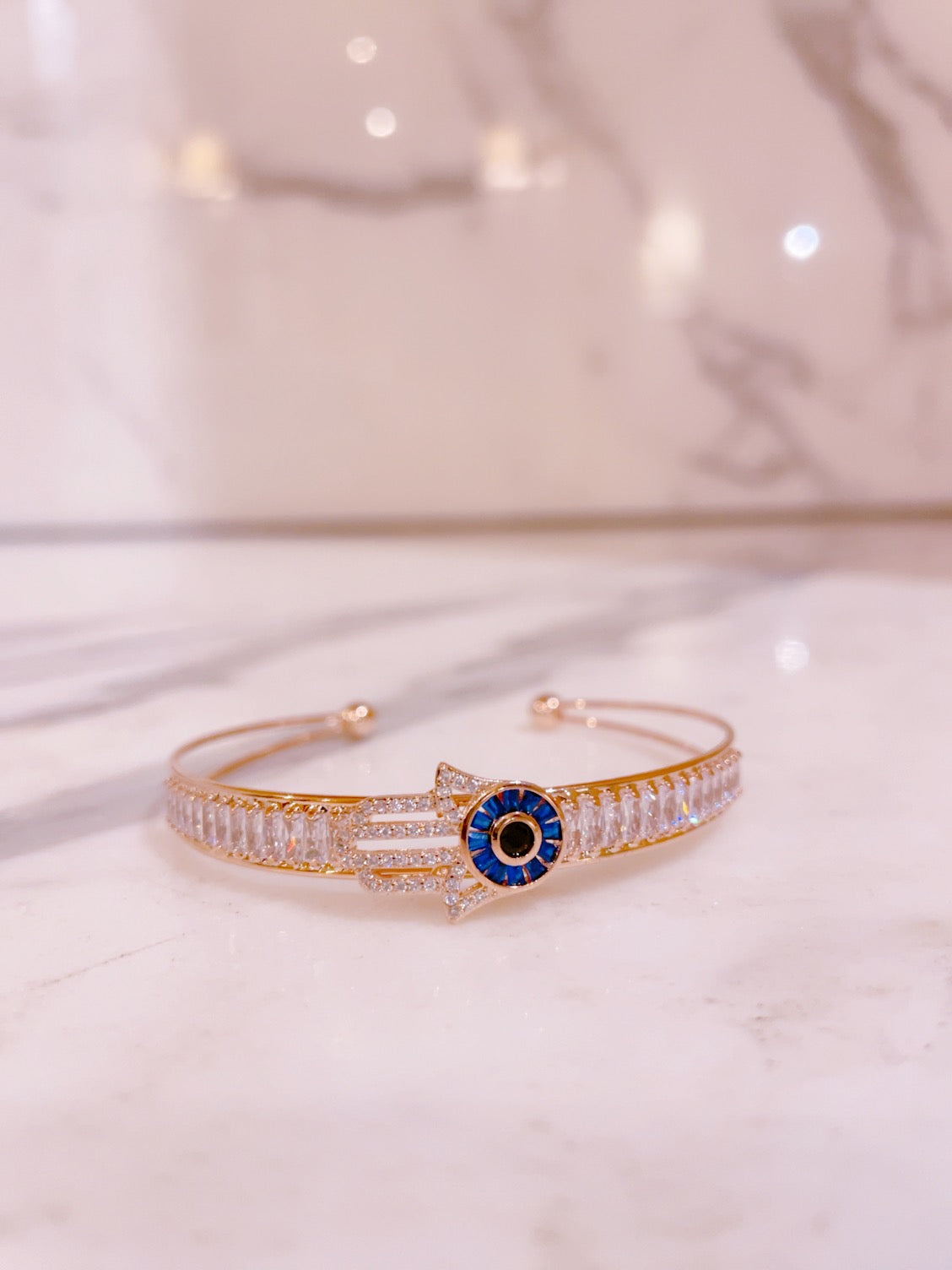Rose Gold Diamante Hamza Cuff