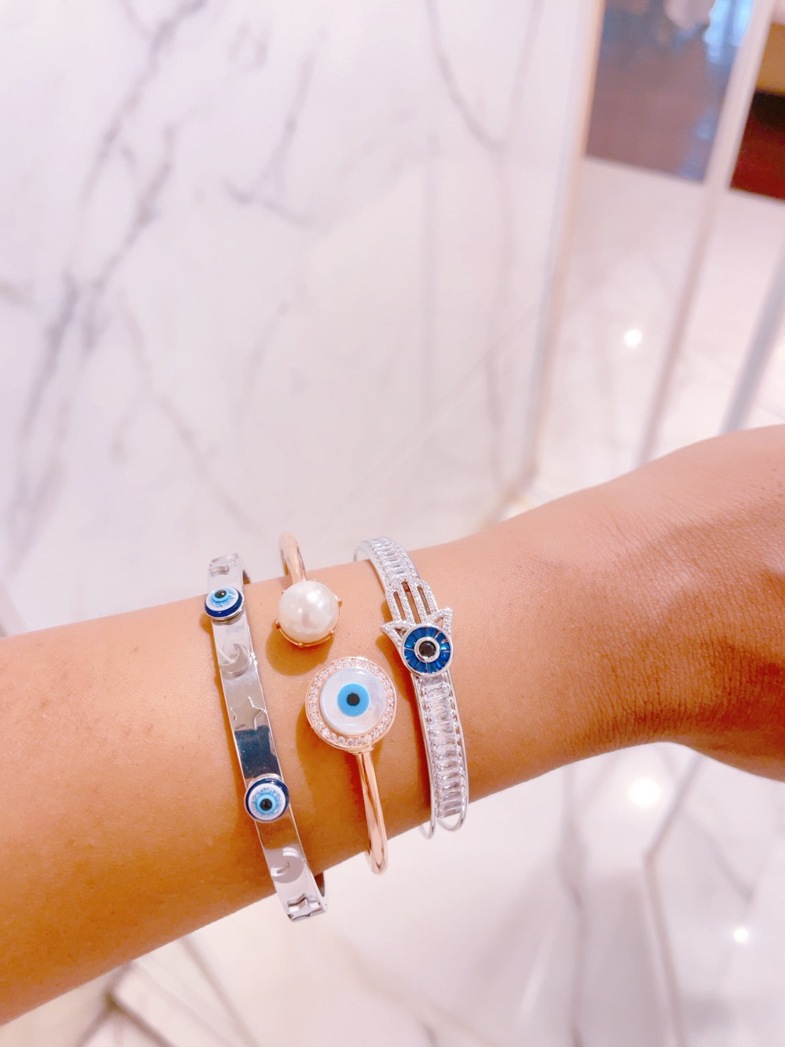 Silver Evil Eye Kada