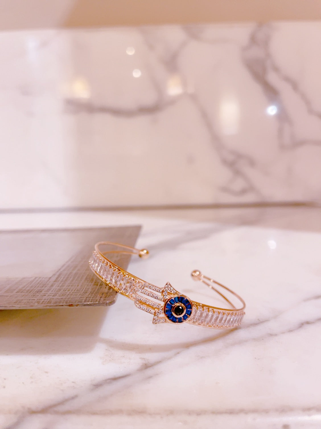 Rose Gold Diamante Hamza Cuff