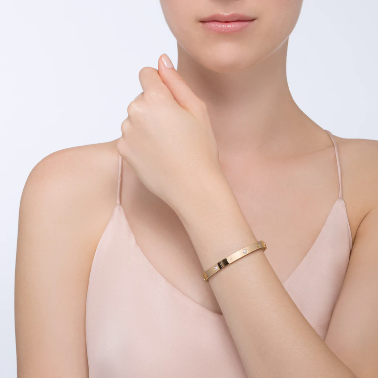 Rose Gold Love bracelet 18k Diamante Kada Bangle