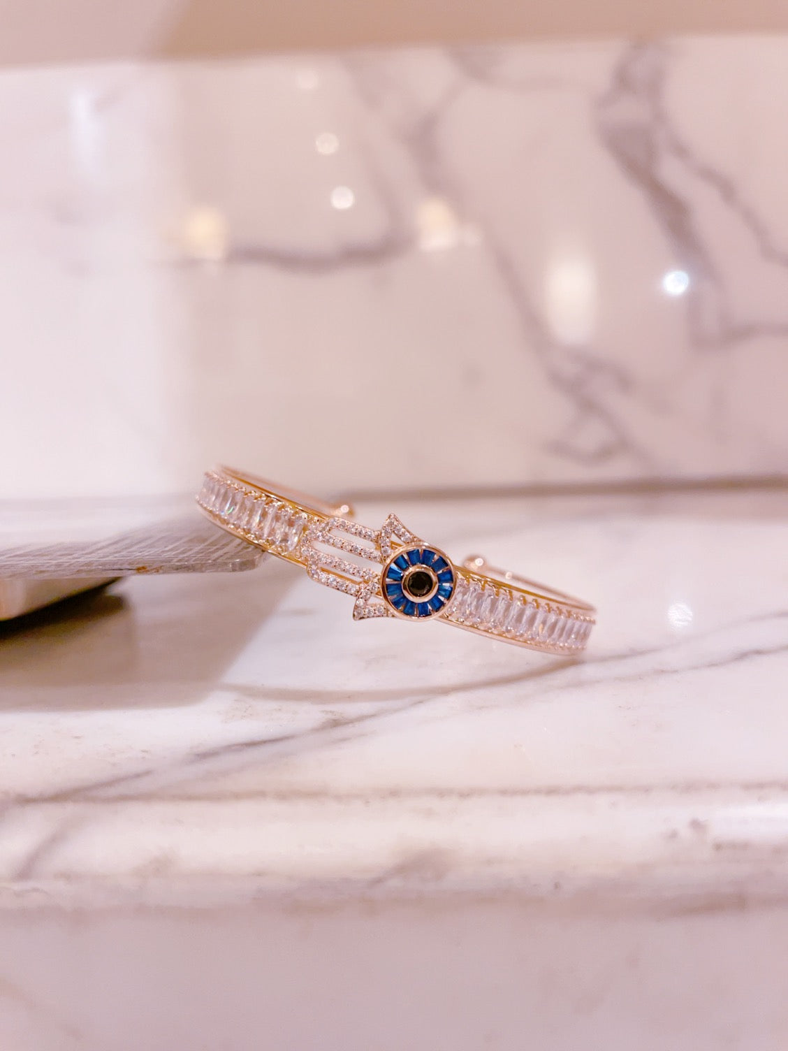 Rose Gold Diamante Hamza Cuff