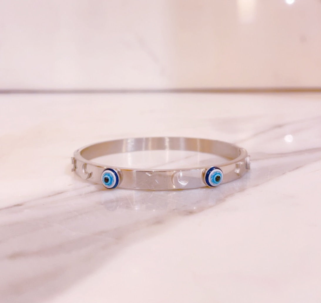 Silver Evil Eye Kada