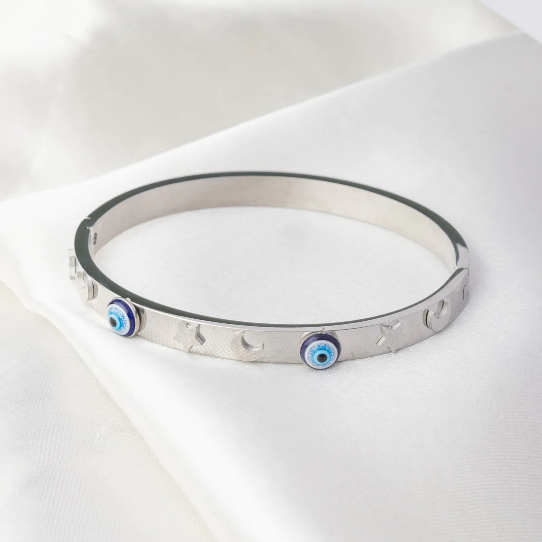 Silver Evil Eye Kada