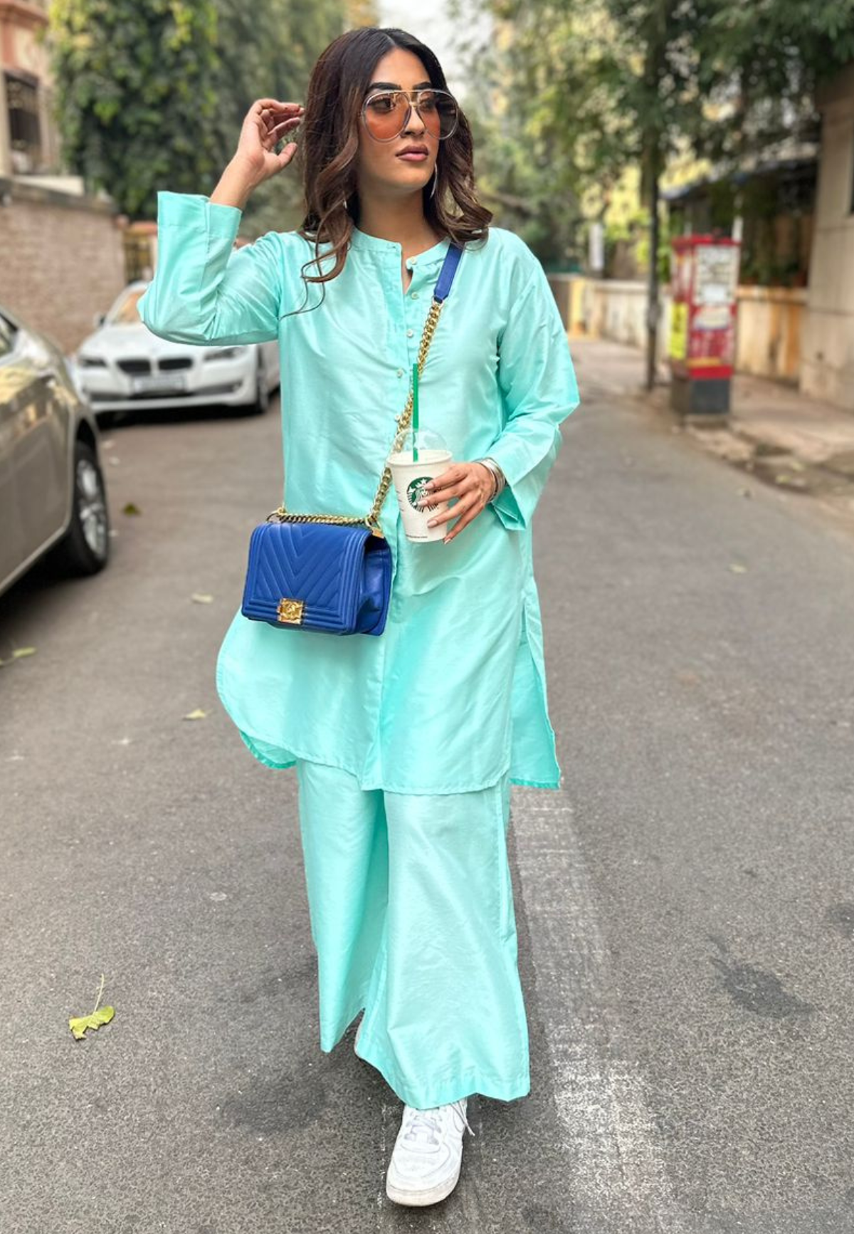 Blue Cotton Co-ord Set