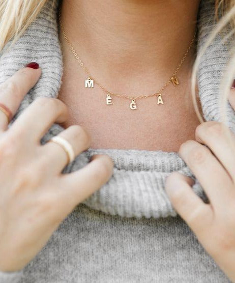 Personalized Gold Plated Letter Necklace