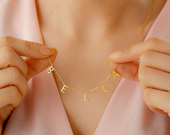 Personalized Gold Letter Necklace