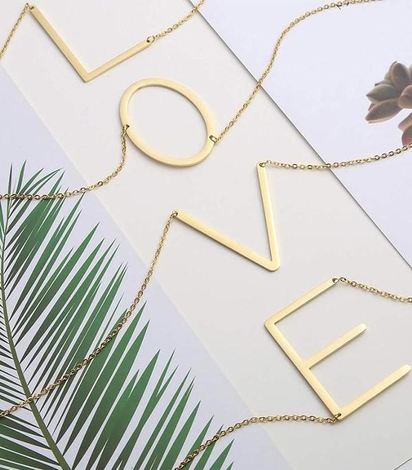 Gold Initial Letter Necklace in Matte Finish