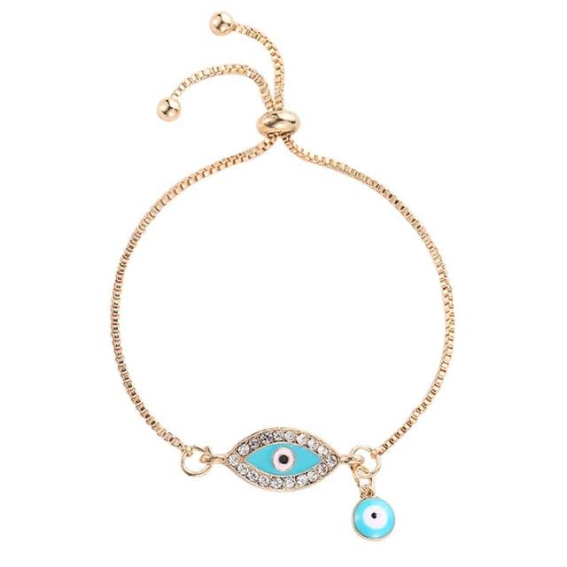 Ikasiya Blue & Gold Evil Eye Bracelet