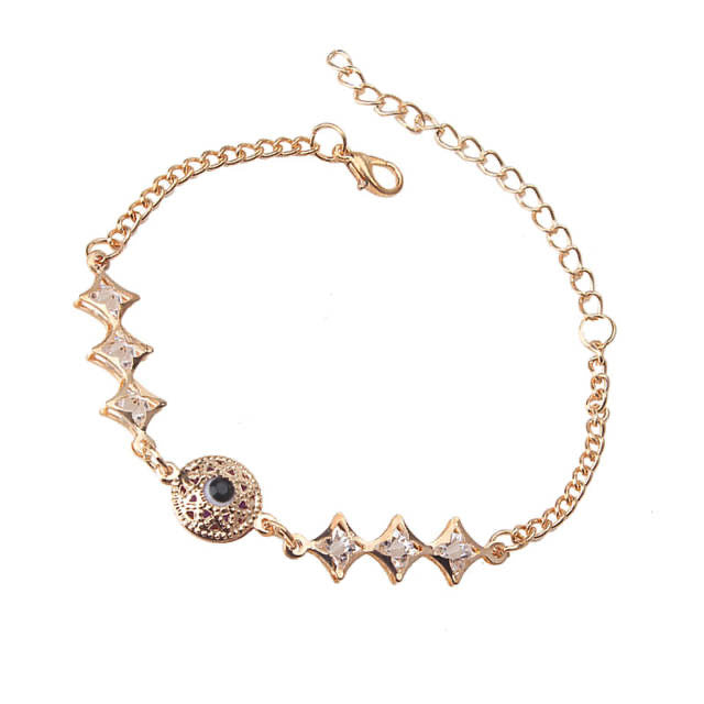 Ikasiya Rose Gold Round Evil Eye Bracelet