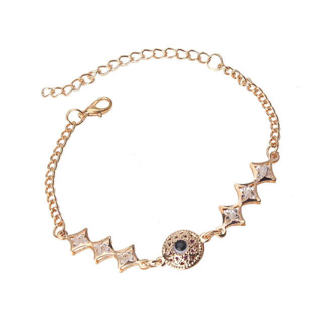 Ikasiya Rose Gold Round Evil Eye Bracelet