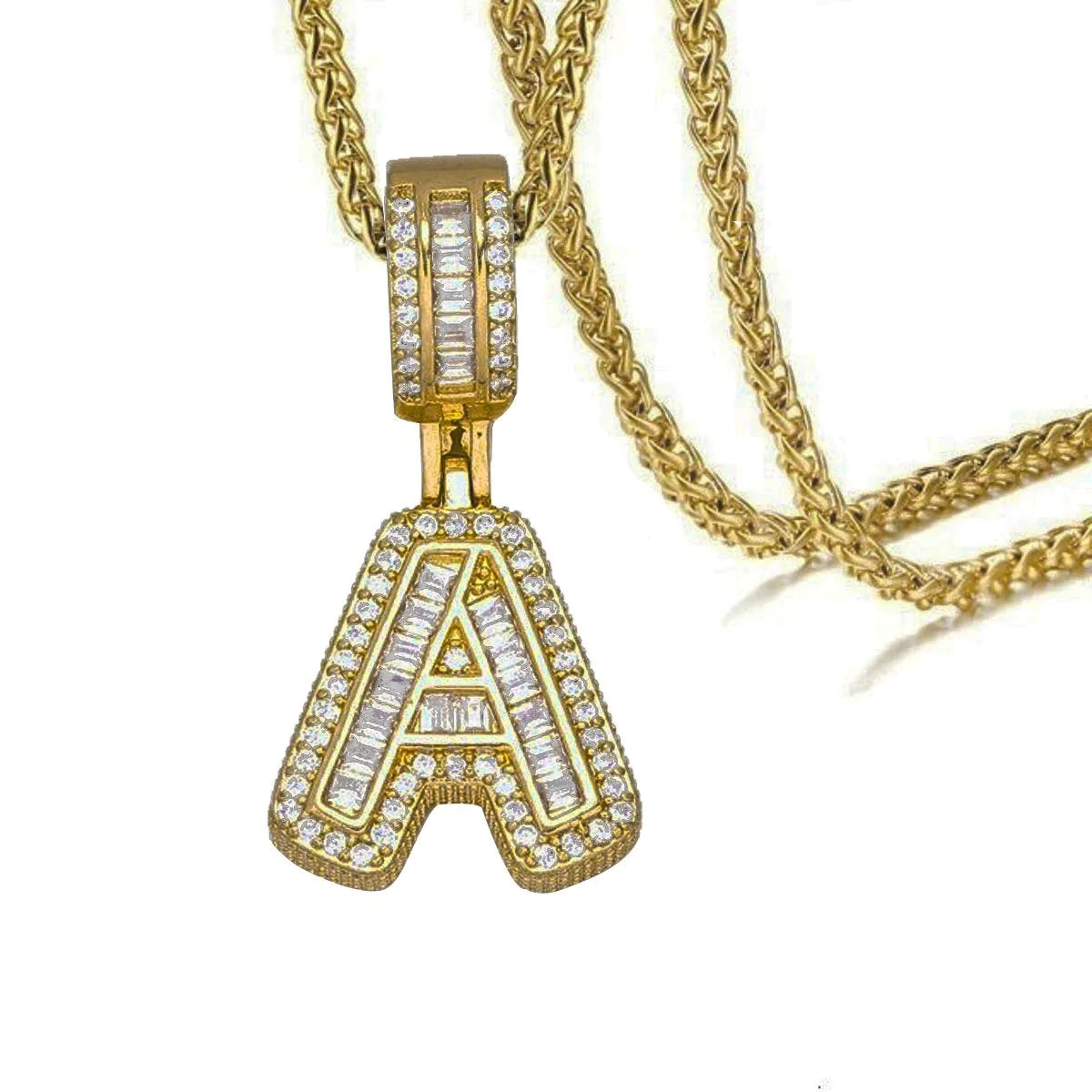 Delicate Gold Crystal Diamante Letter Necklace