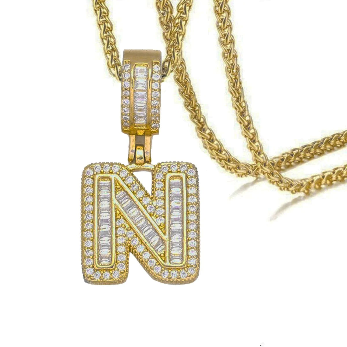 Delicate Gold Crystal Diamante Letter Necklace