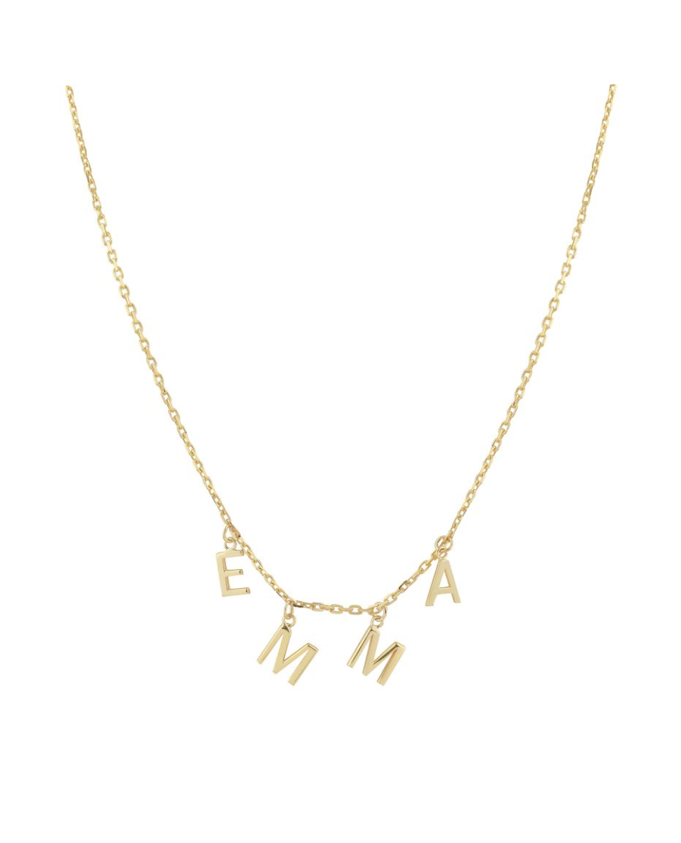 14k White Gold Initial Letter necklace, Pave Initial Necklace - Urban Carats